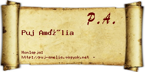 Puj Amélia névjegykártya